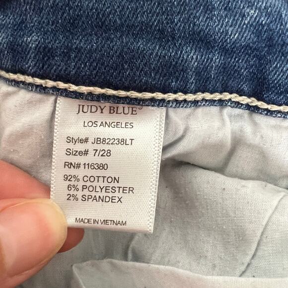 Judy Blue Boyfriend Jeans Stretch Distressed Denim Size 28 - Picture 4 of 11